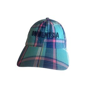 American Needle Onwentsia Plaid Cap Adjustable Strap Turquoise & Pink Cotton